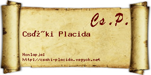 Csáki Placida névjegykártya